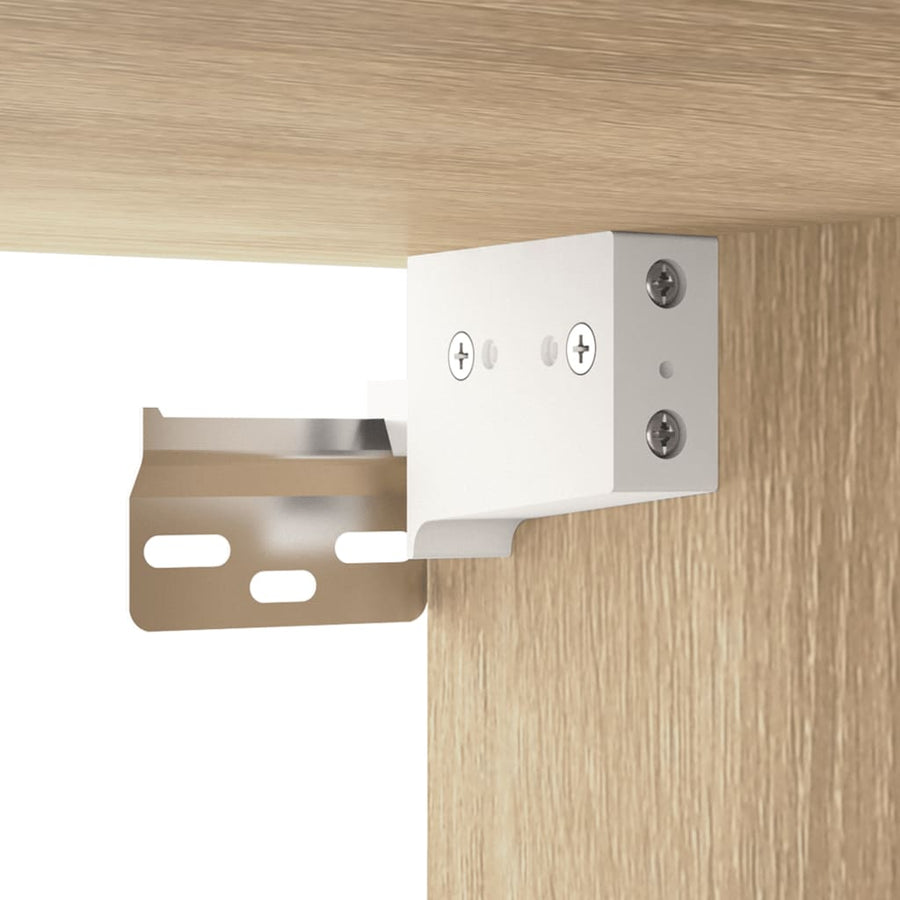 Spiegelkast Met Led-Verlichting 91X15X76,5 Cm Sonoma Eikenkleur