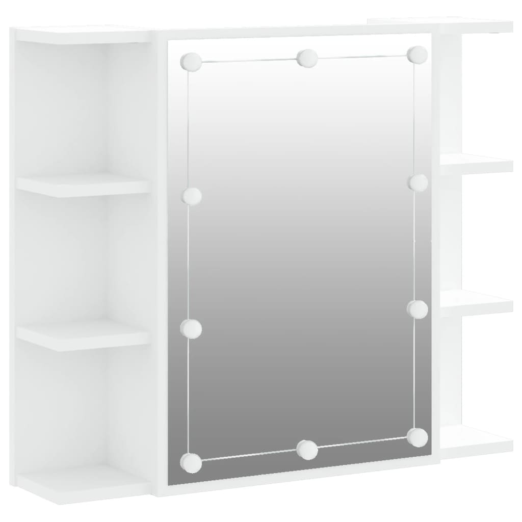 Spiegelkast Met Led-Verlichting 70X6,5X60 Cm Wit