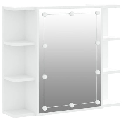 Spiegelkast Met Led-Verlichting 70X6,5X60 Cm Wit