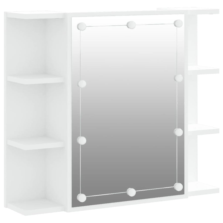 Spiegelkast Met Led-Verlichting 70X6,5X60 Cm Wit