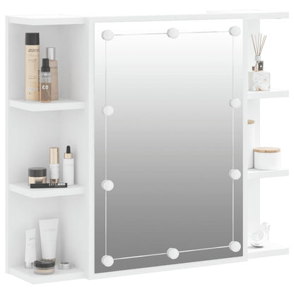 Spiegelkast Met Led-Verlichting 70X6,5X60 Cm Wit
