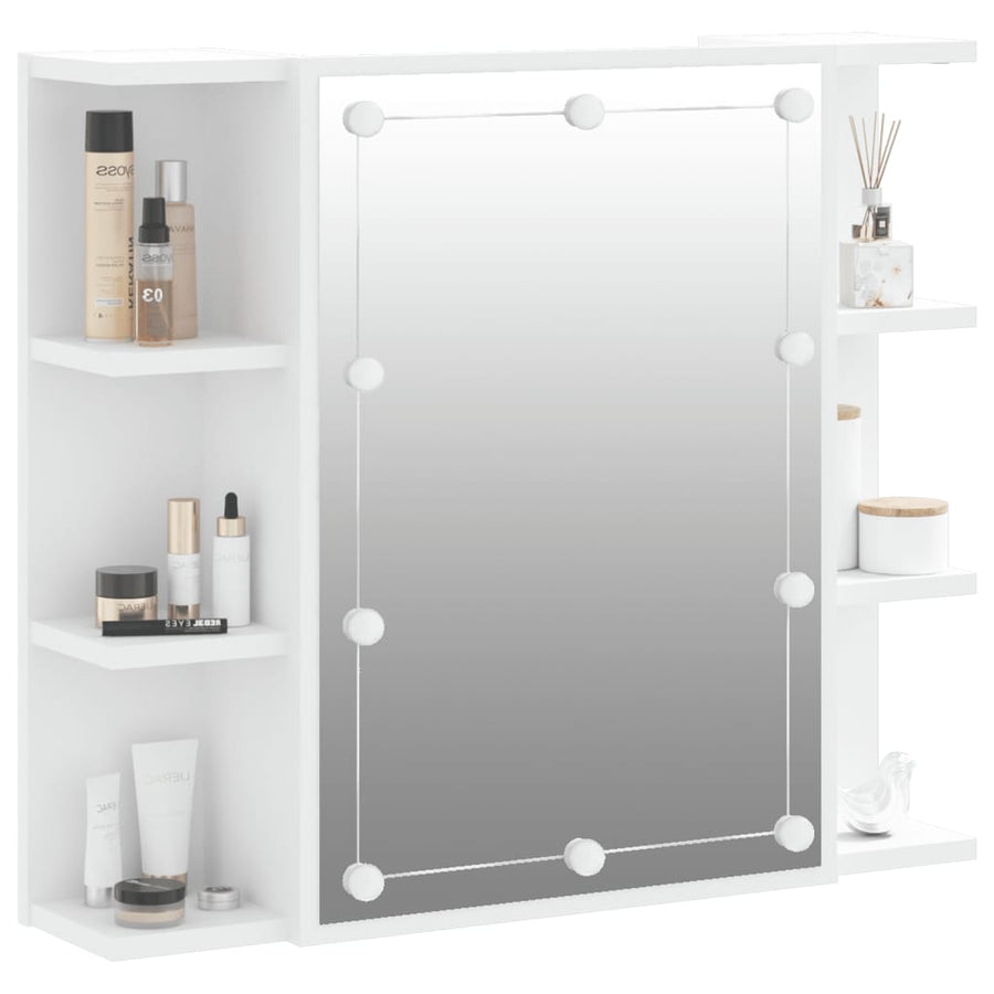 Spiegelkast Met Led-Verlichting 70X6,5X60 Cm Wit