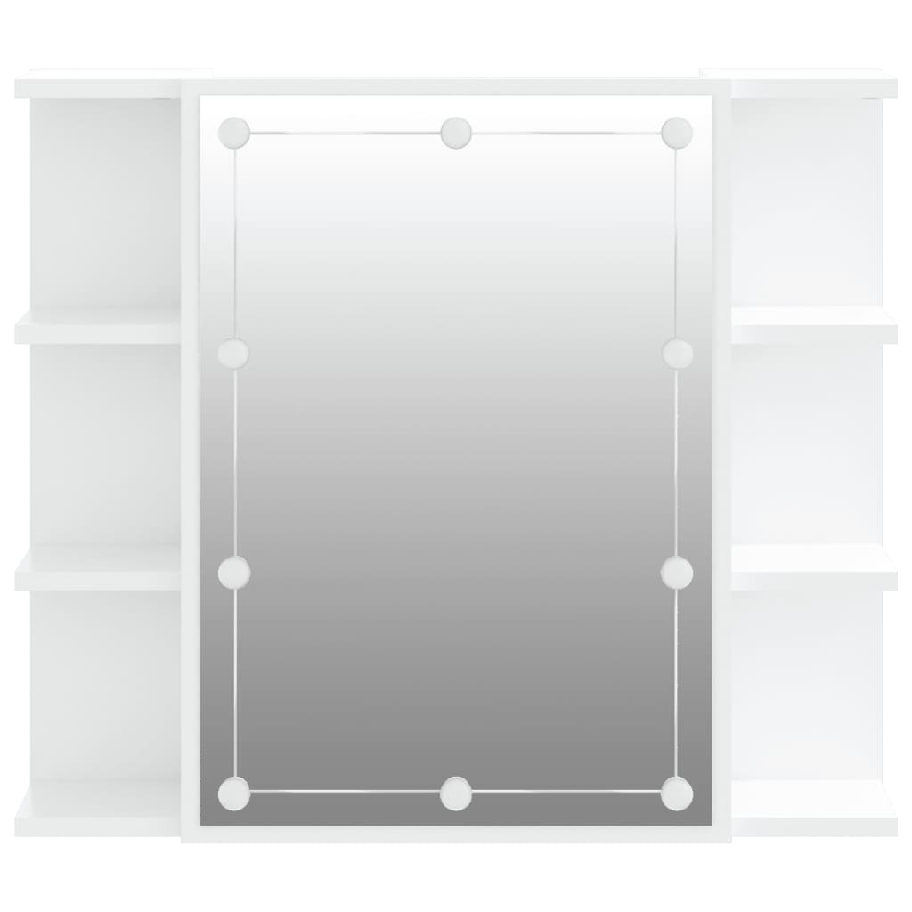 Spiegelkast Met Led-Verlichting 70X6,5X60 Cm Wit