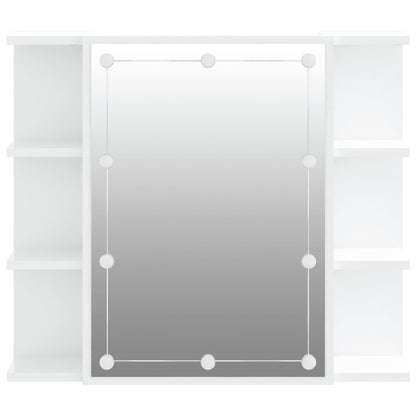 Spiegelkast Met Led-Verlichting 70X6,5X60 Cm Wit
