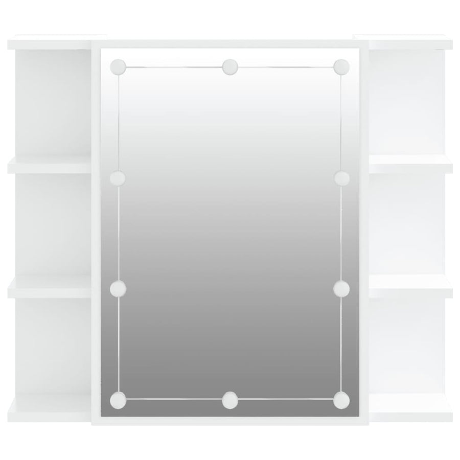 Spiegelkast Met Led-Verlichting 70X6,5X60 Cm Wit