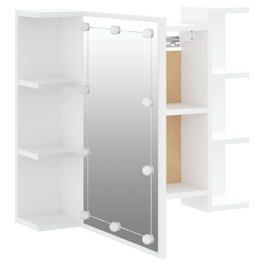 Spiegelkast Met Led-Verlichting 70X6,5X60 Cm Wit