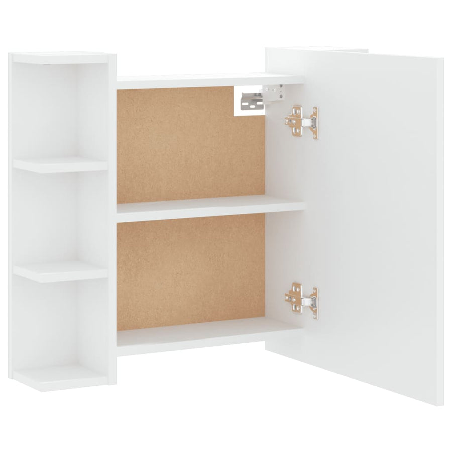 Spiegelkast Met Led-Verlichting 70X6,5X60 Cm Wit