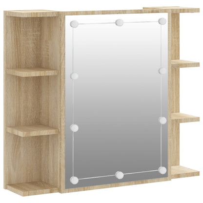 Spiegelkast Met Led-Verlichting 70X6,5X60 Cm Kleur Sonoma eiken