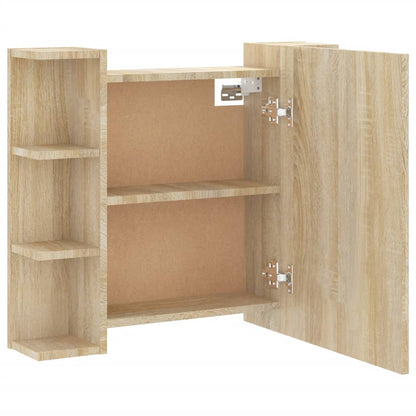 Spiegelkast Met Led-Verlichting 70X6,5X60 Cm Kleur Sonoma eiken