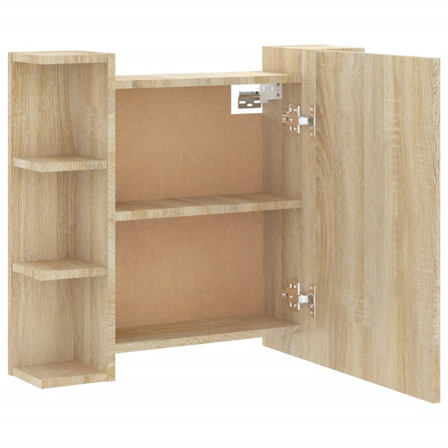Spiegelkast Met Led-Verlichting 70X6,5X60 Cm Kleur Sonoma eiken