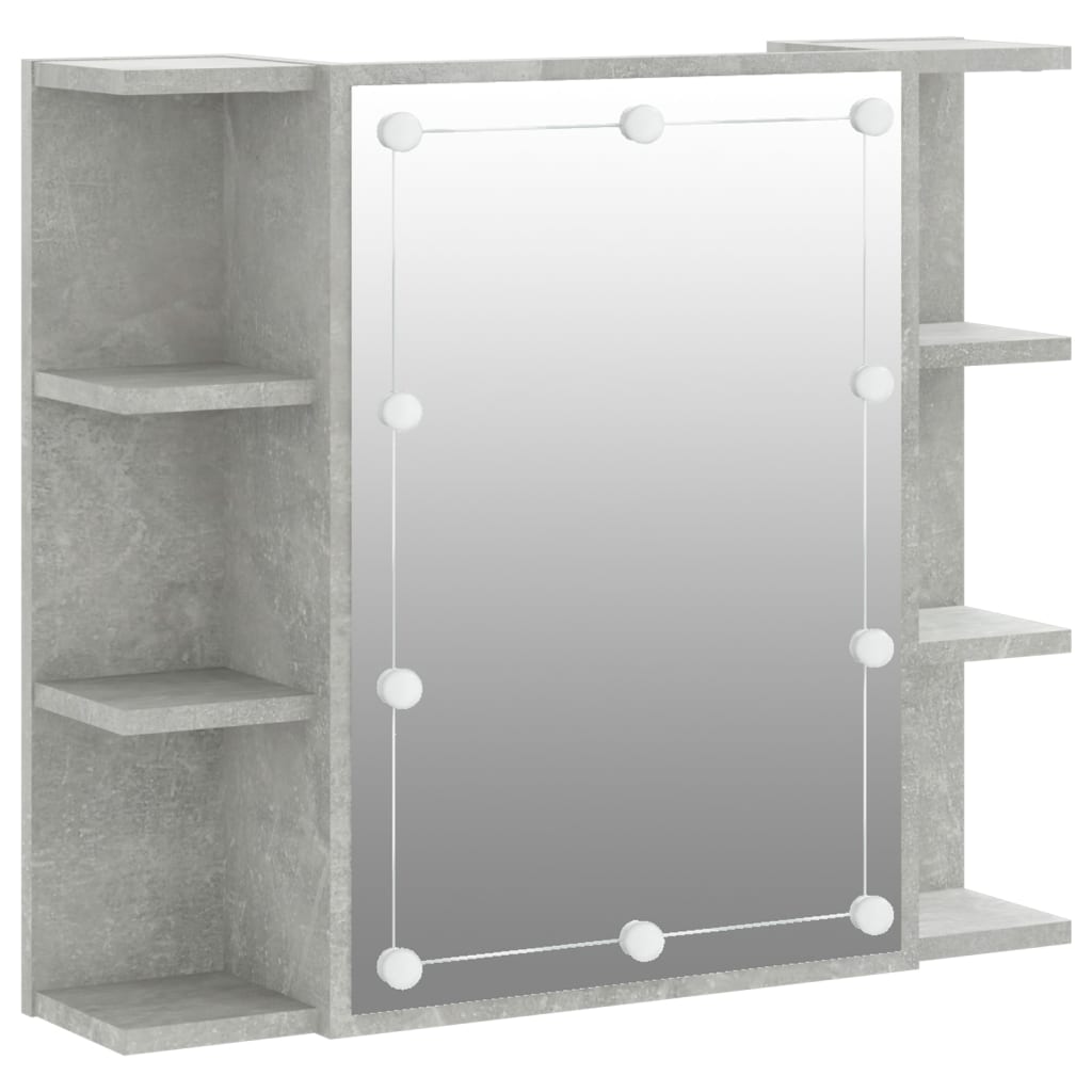Spiegelkast Met Led-Verlichting 70X6,5X60 Cm Betongrijs