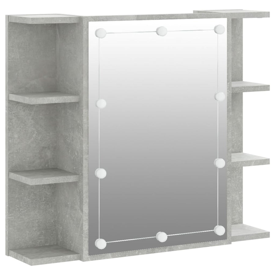 Spiegelkast Met Led-Verlichting 70X6,5X60 Cm Betongrijs