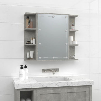 Spiegelkast Met Led-Verlichting 70X6,5X60 Cm Betongrijs