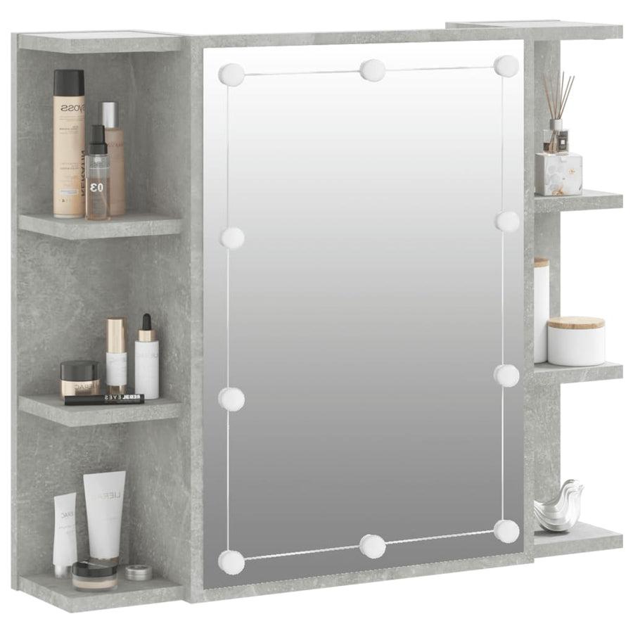 Spiegelkast Met Led-Verlichting 70X6,5X60 Cm Betongrijs