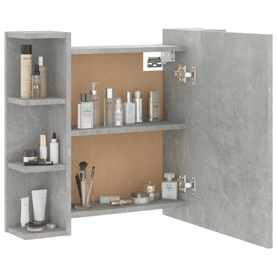 Spiegelkast Met Led-Verlichting 70X6,5X60 Cm Betongrijs