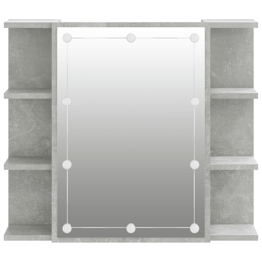 Spiegelkast Met Led-Verlichting 70X6,5X60 Cm Betongrijs