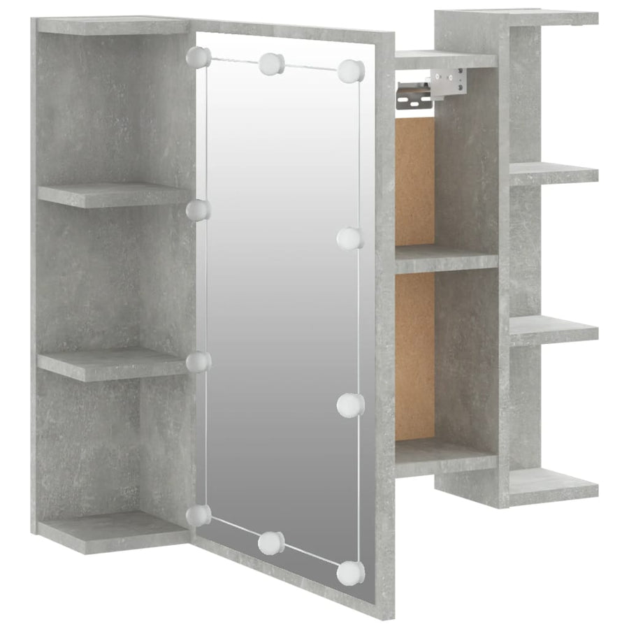 Spiegelkast Met Led-Verlichting 70X6,5X60 Cm Betongrijs