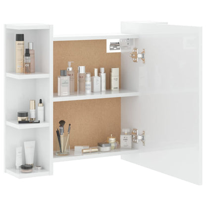 Spiegelkast Met Led-Verlichting 70X6,5X60 Cm Hoogglans wit