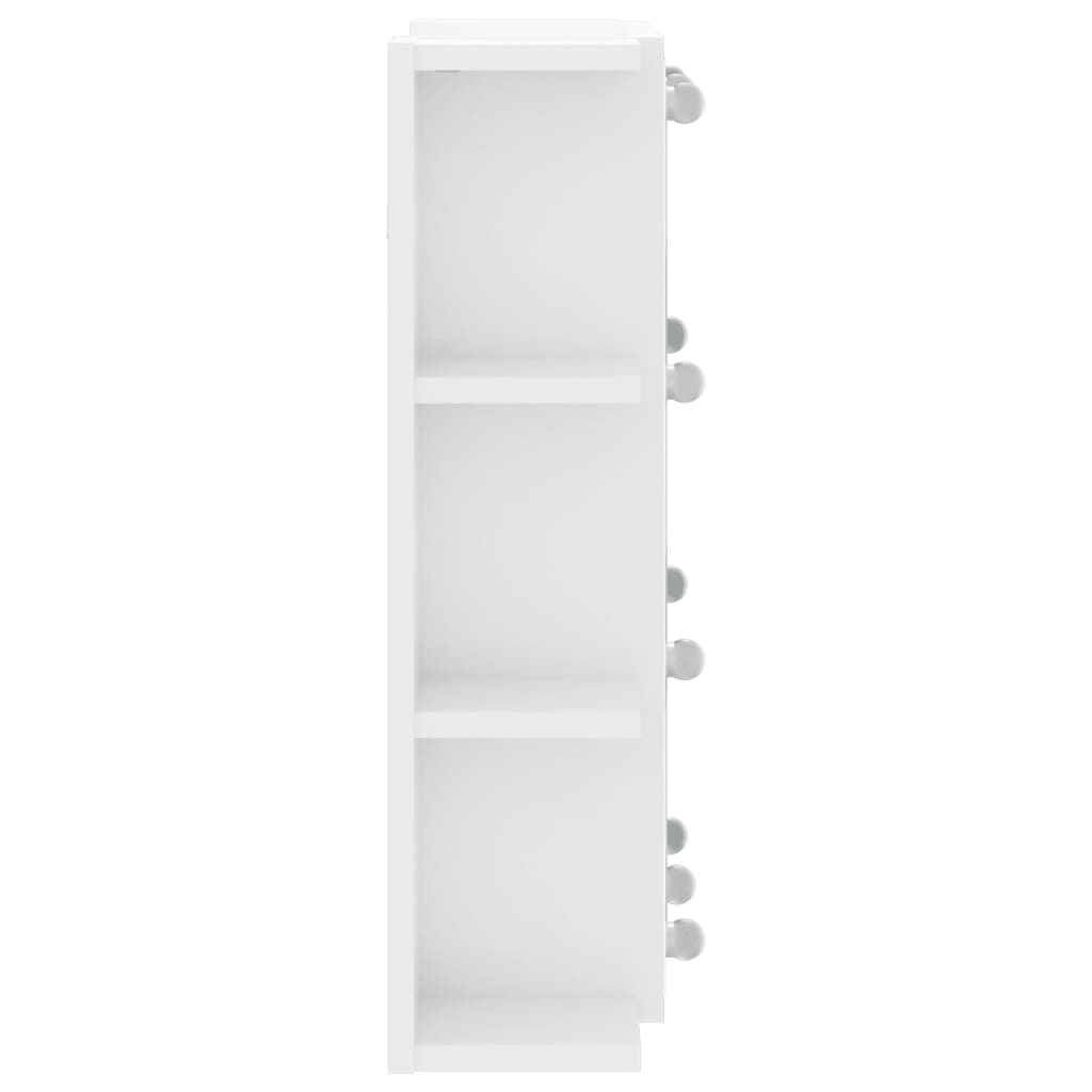 Spiegelkast Met Led-Verlichting 70X6,5X60 Cm Hoogglans wit