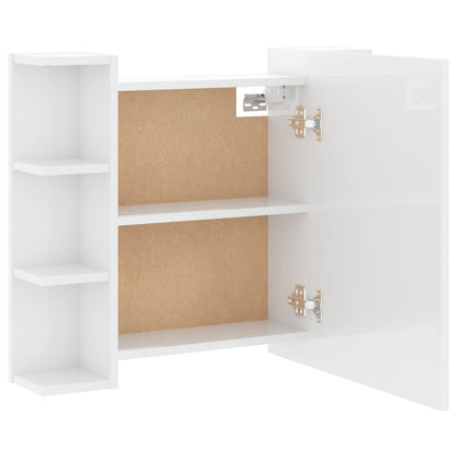 Spiegelkast Met Led-Verlichting 70X6,5X60 Cm Hoogglans wit