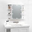 Spiegelkast 70x16,5x60 cm hoogglans wit LED