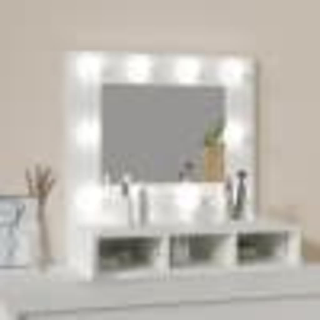 Spiegelkast Met Led-Verlichting 60X3,5X62 Cm Wit