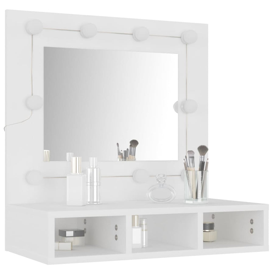 Spiegelkast Met Led-Verlichting 60X3,5X62 Cm Wit