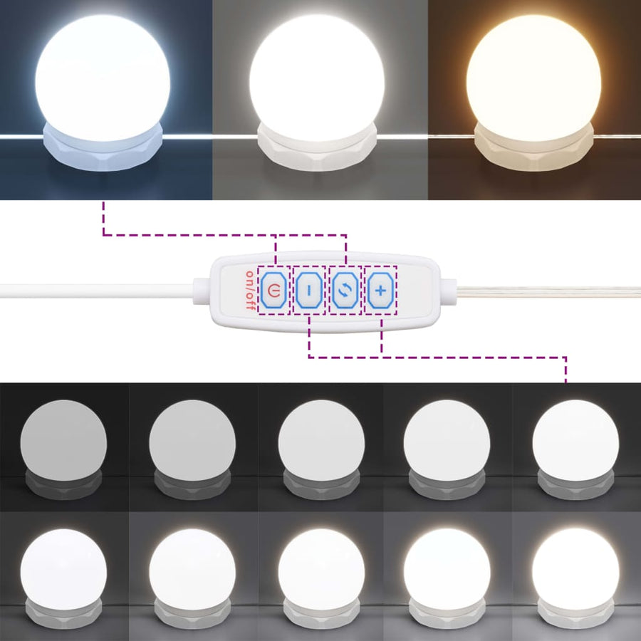 Spiegelkast Met Led-Verlichting 60X3,5X62 Cm Wit