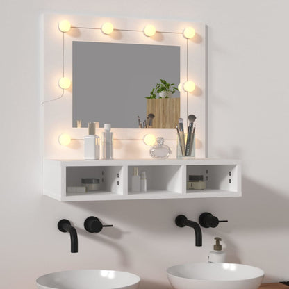 Spiegelkast Met Led-Verlichting 60X3,5X62 Cm Wit