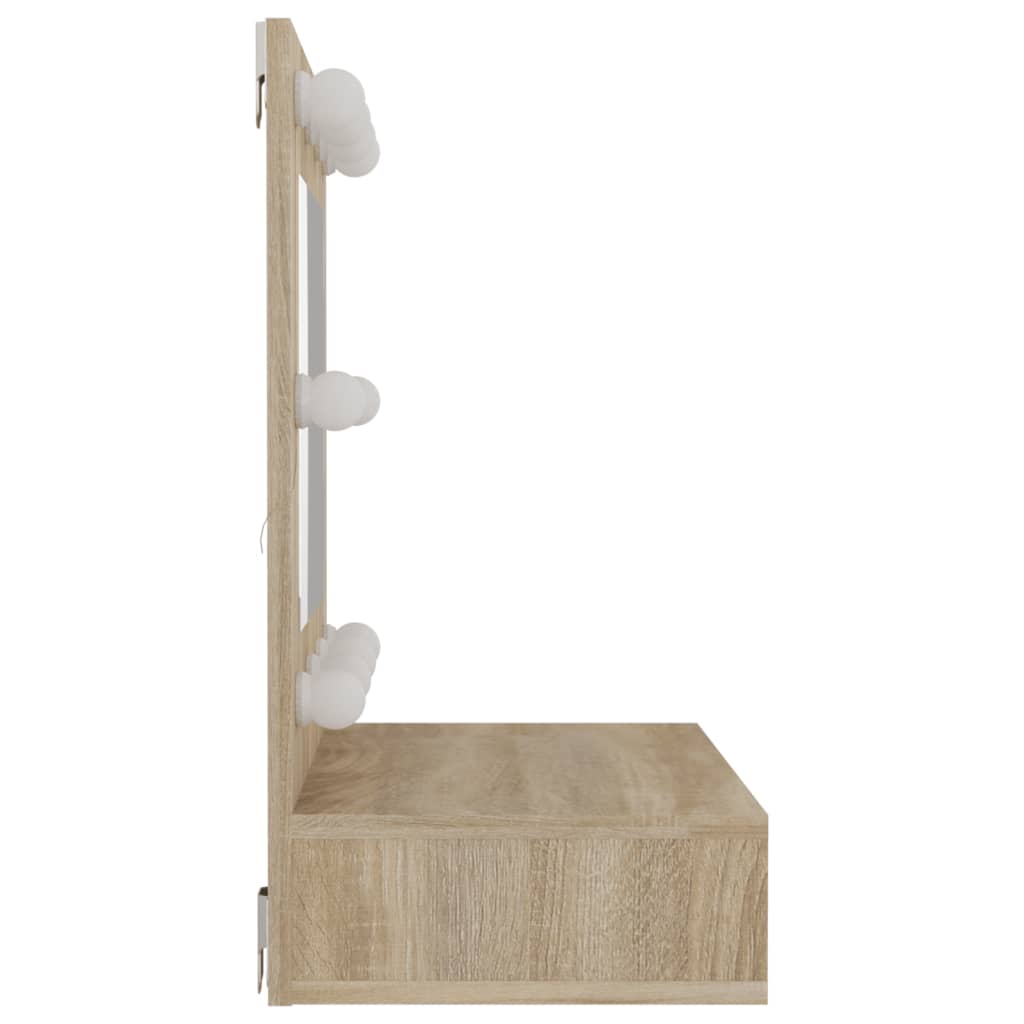 Spiegelkast Met Led-Verlichting 60X3,5X62 Cm Kleur Sonoma eiken