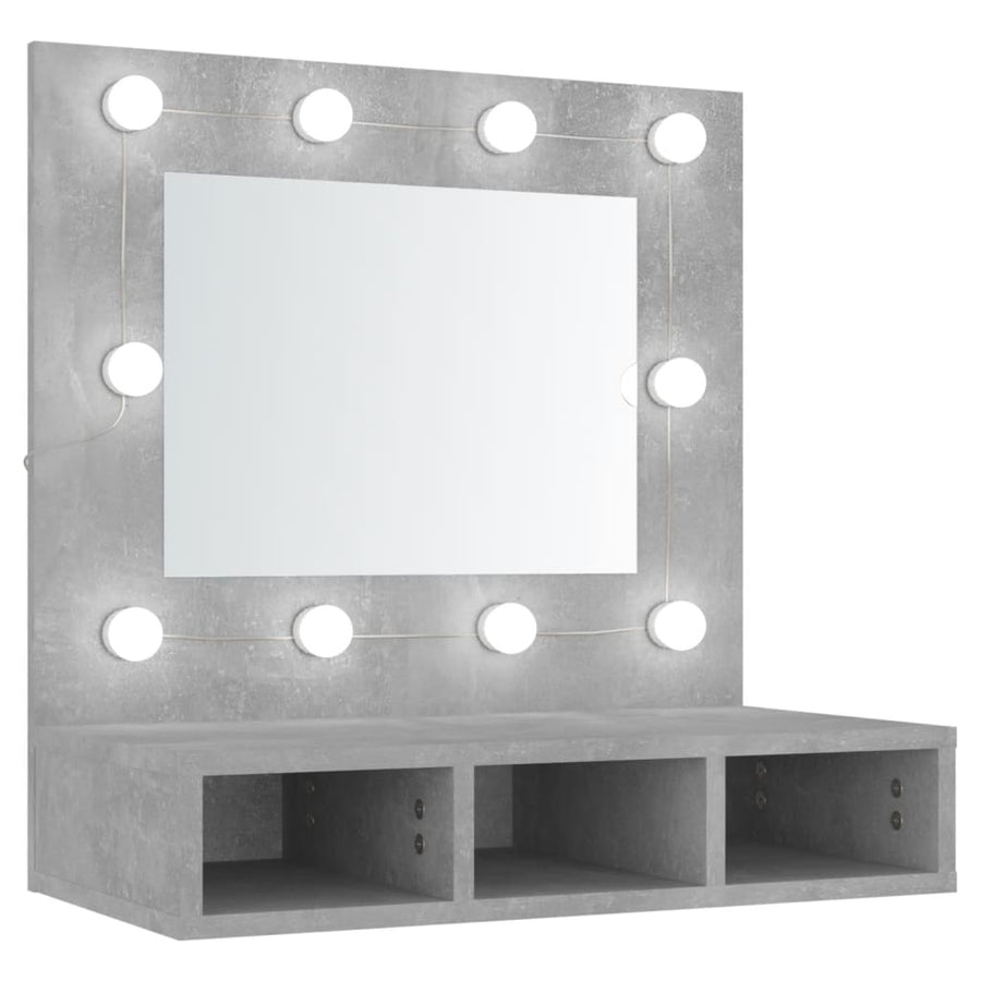Spiegelkast Met Led-Verlichting 60X3,5X62 Cm Betongrijs