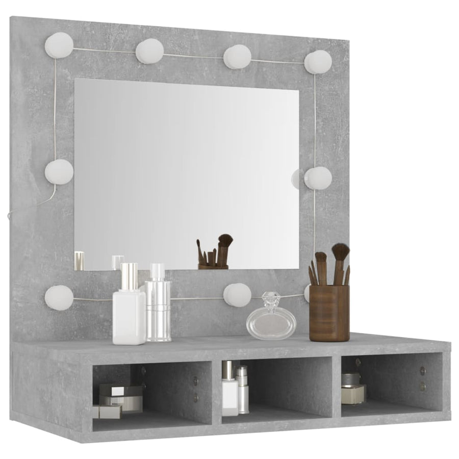 Spiegelkast Met Led-Verlichting 60X3,5X62 Cm Betongrijs