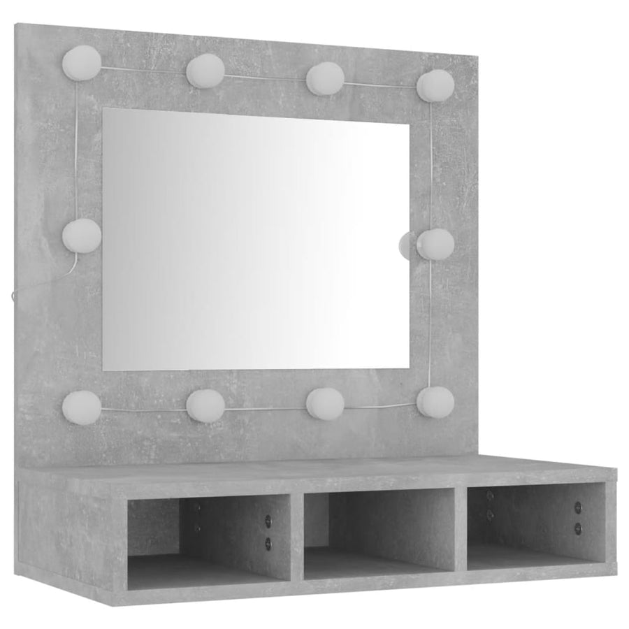 Spiegelkast Met Led-Verlichting 60X3,5X62 Cm Betongrijs