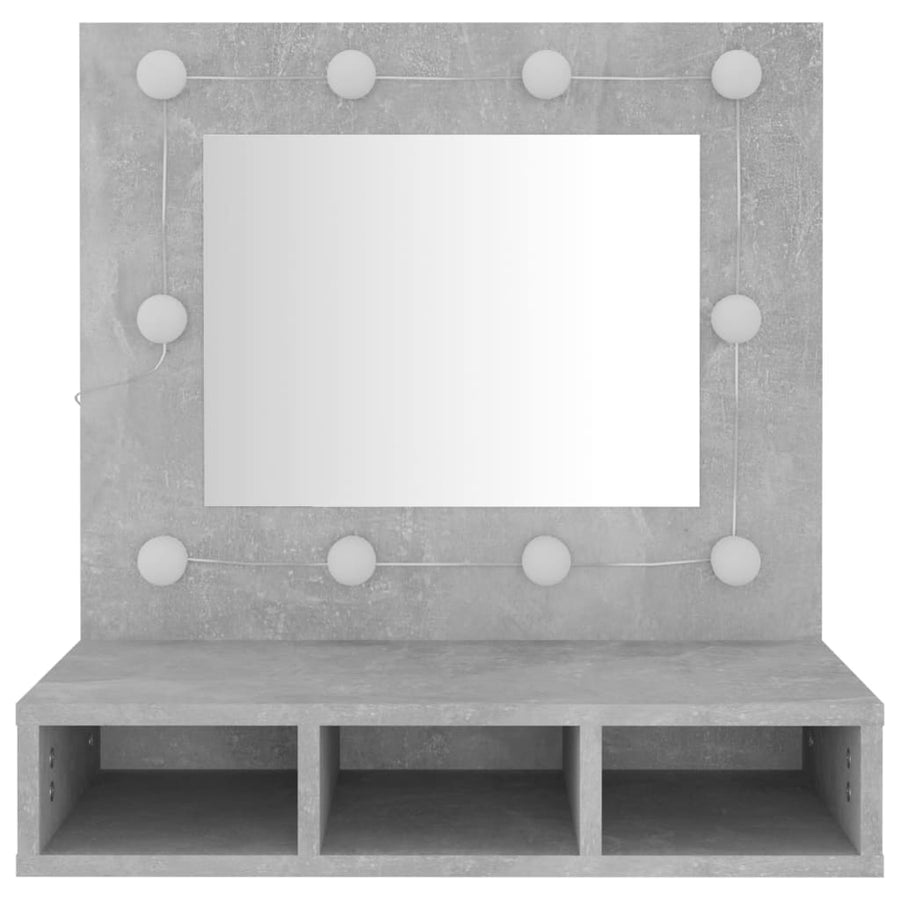 Spiegelkast Met Led-Verlichting 60X3,5X62 Cm Betongrijs