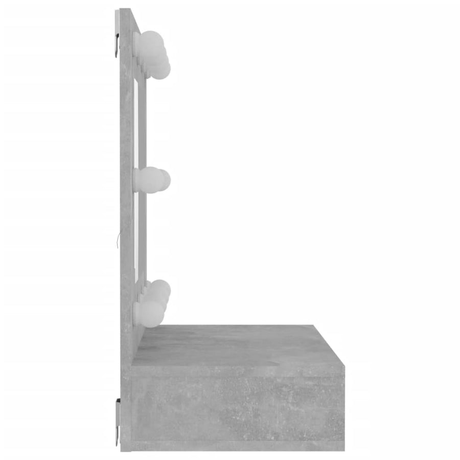 Spiegelkast Met Led-Verlichting 60X3,5X62 Cm Betongrijs