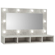 Spiegelkast 90x31,5x62 cm betongrijs LED