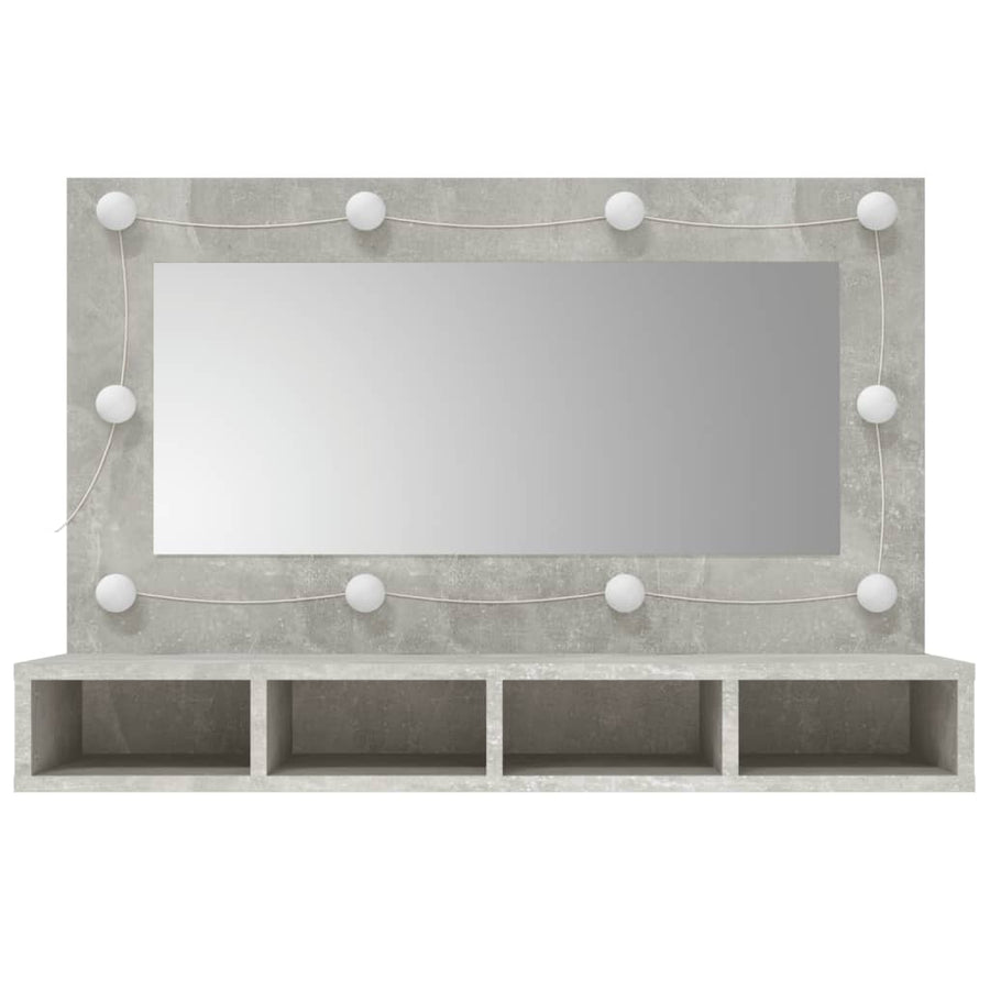 Spiegelkast Met Led-Verlichting 90X3,5X62 Cm Betongrijs