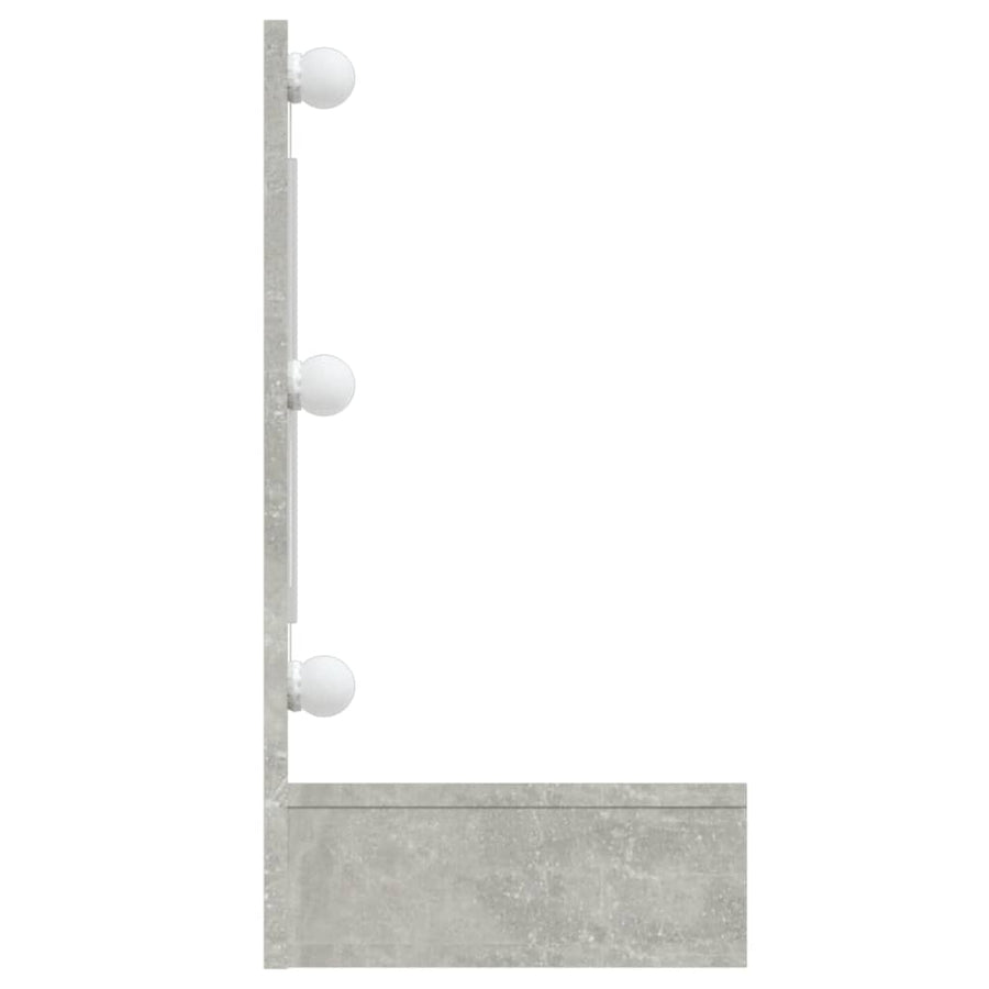Spiegelkast Met Led-Verlichting 90X3,5X62 Cm Betongrijs