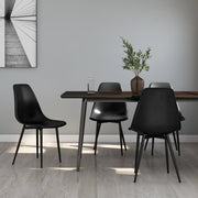 Eetkamerstoelen 4 stuks zwart PP