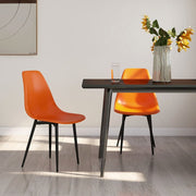 Eetkamerstoelen 2 st oranje PP metaal