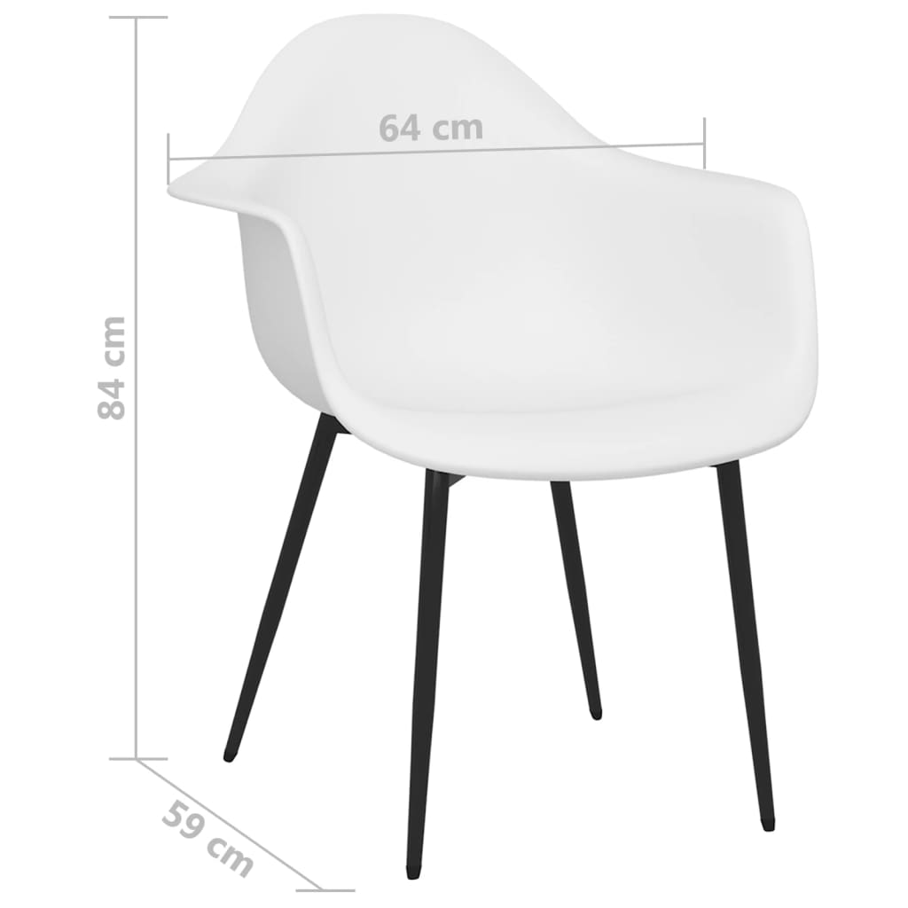 Eetkamerstoelen Pp 2 Wit