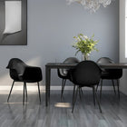 Dining chairs 4 pcs PP black