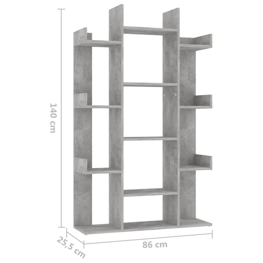 Boekenkast 86X25,5X40 Cm Spaanplaat Betongrijs