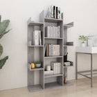 Bookcase 86x25.5x140 cm engineered wood concrete grey