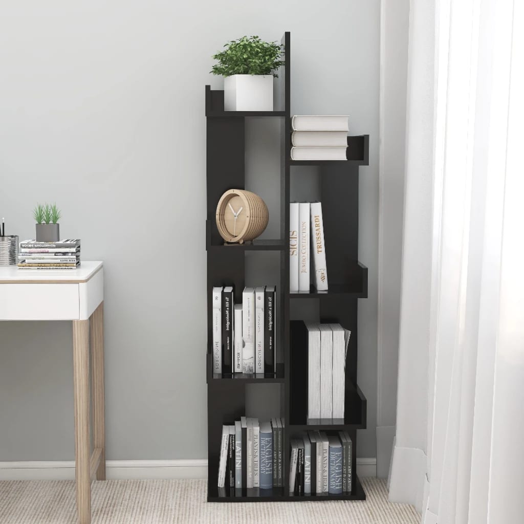 Boekenkast 48X25,5X40 Cm Bewerkt Hout Zwart