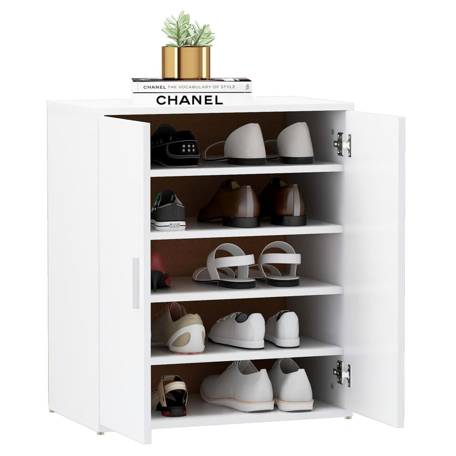 Schoenenkast 60x35x70 cm spaanplaat wit Wit