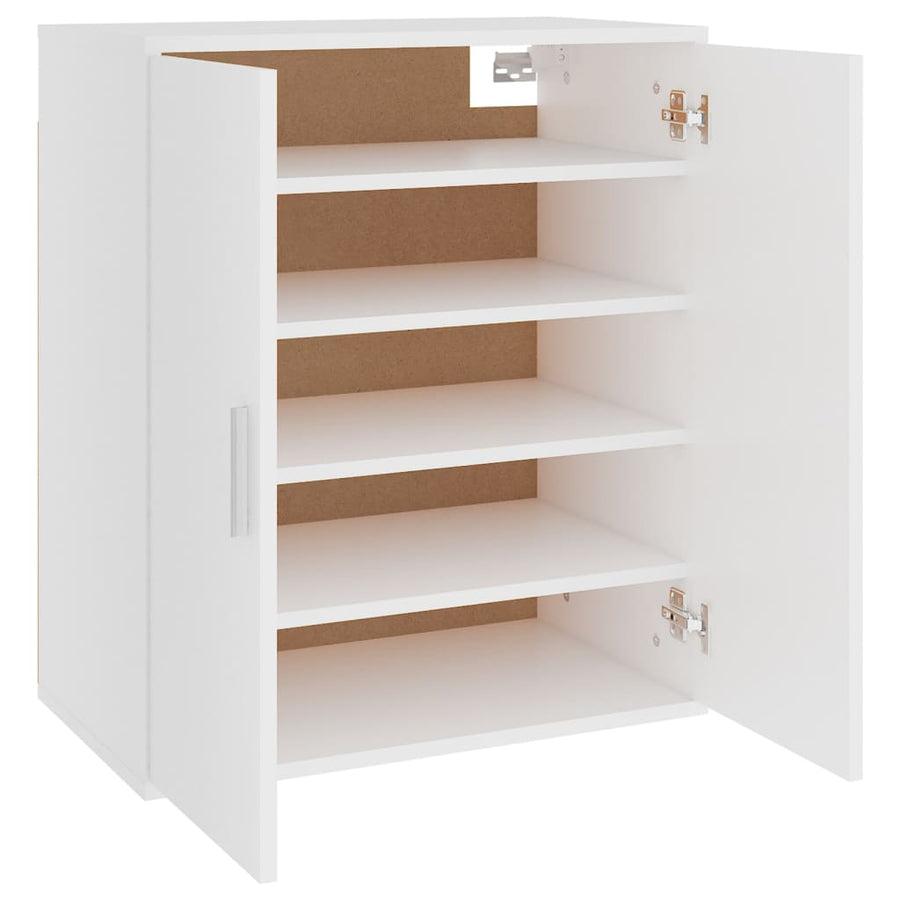 Schoenenkast 60x35x70 cm spaanplaat wit Wit