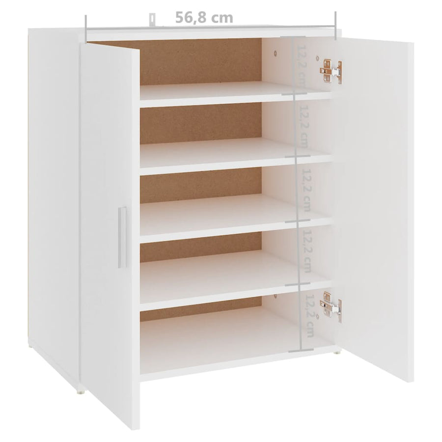 Schoenenkast 60x35x70 cm spaanplaat wit Wit
