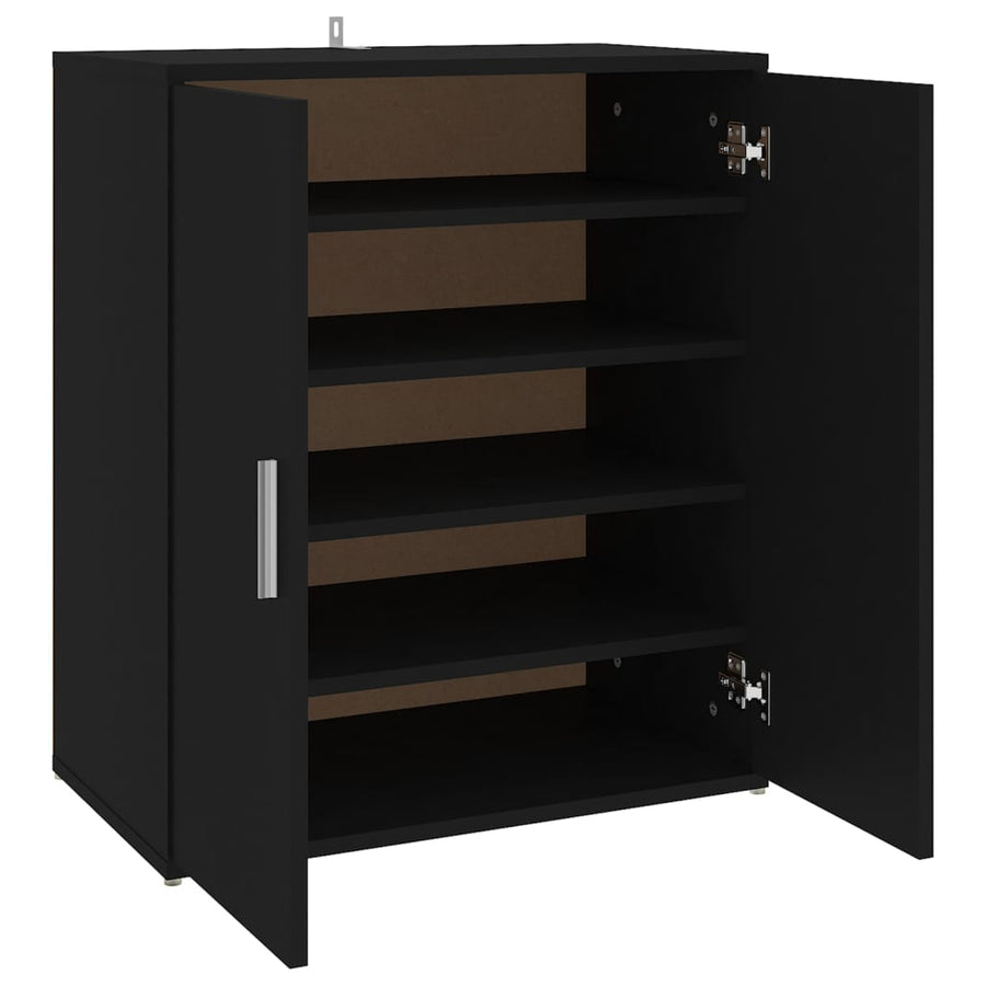 Schoenenkast 60x35x70 cm spaanplaat zwart Zwart