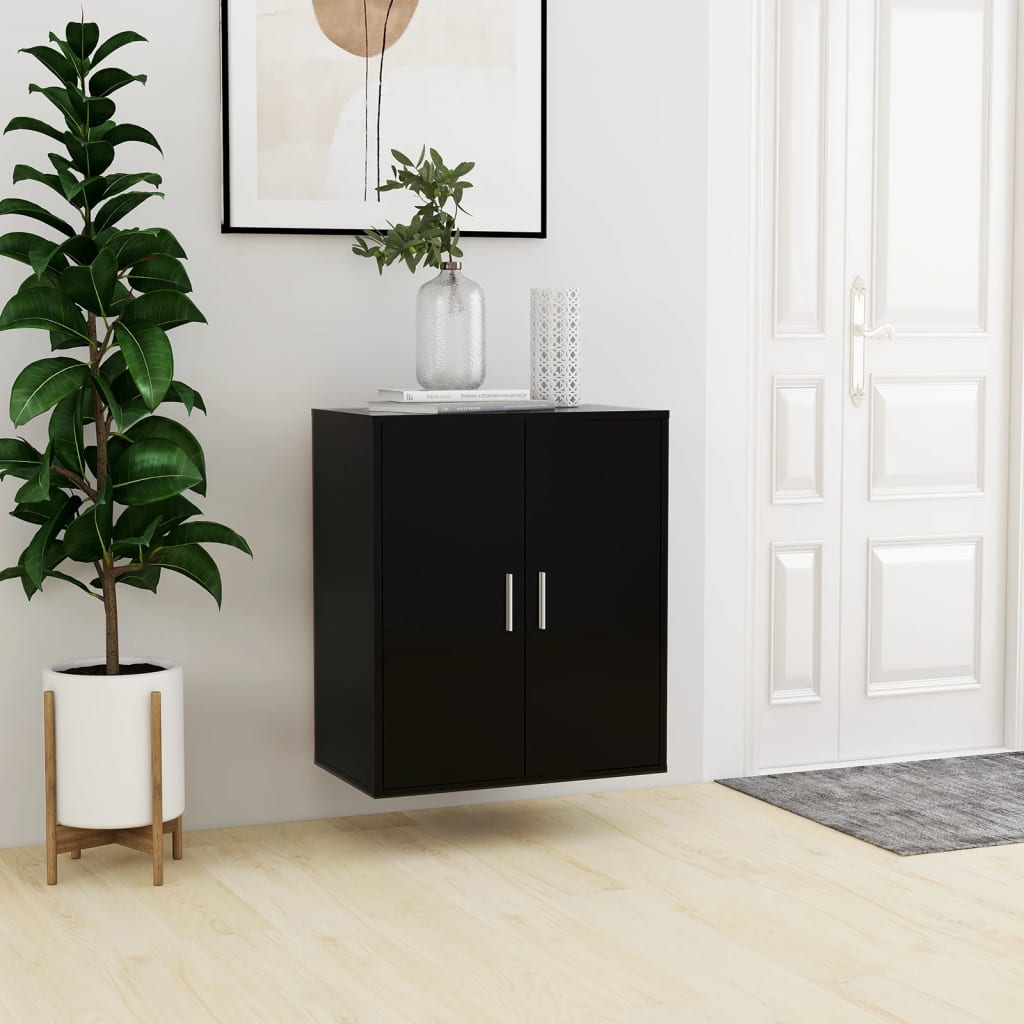 Schoenenkast 60x35x70 cm spaanplaat zwart Zwart
